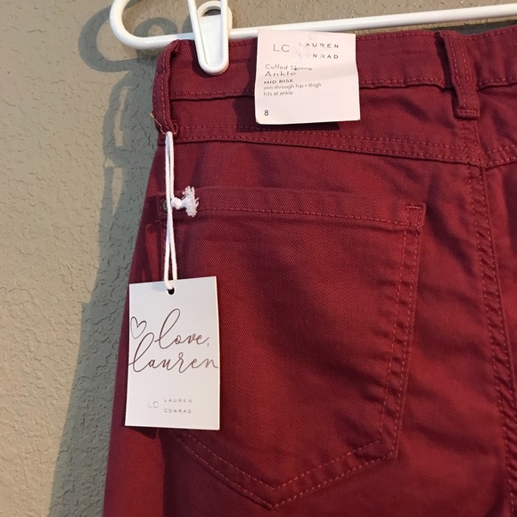 NWT Size 8 LC Lauren Conrad Maroon Colored Jeans - Picture 3 of 4